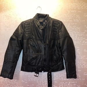 Vintage leather biker jacket
